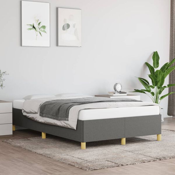 vidaXL Giroletto senza Materasso Grigio Scuro 120x190 cm in Tessuto