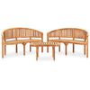 vidaXL Set Salotto da Giardino 3 pz Design Curvo in Massello di Teak