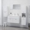 vidaXL Armadietto Bagno Bianco Lucido 30x30x130cm in Legno Multistrato