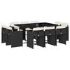 vidaXL Set da Pranzo da Giardino 11 pz con Cuscini in Polyrattan Nero