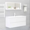 vidaXL Specchio da Bagno Bianco Lucido 100x10,5x37cm Legno Multistrato