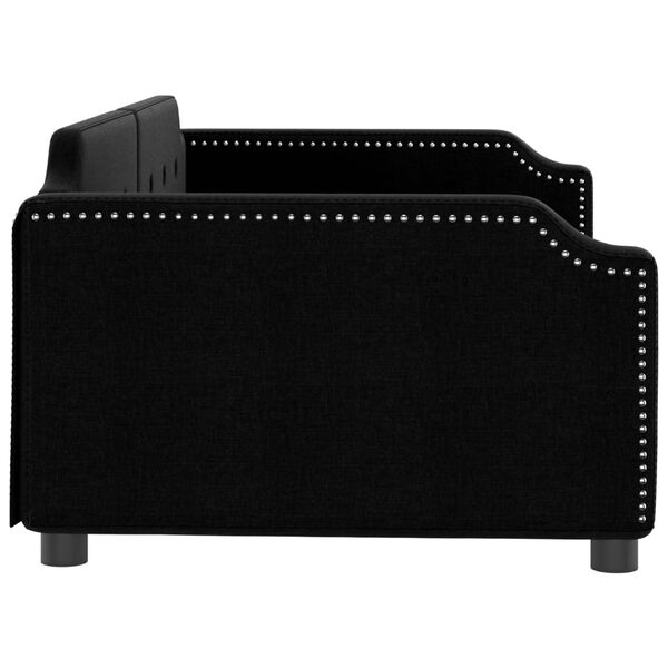 vidaXL Letto da Giorno Nero 100x200 cm in Tessuto