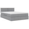 vidaXL Letto con contenitore e LED Grigio chiaro 140 x 190 cm Tessuto