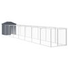 vidaXL Casetta Cani con Tetto Antracite 117x813x123 cm Acciaio Zincato