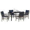 vidaXL Set da Pranzo per Giardino 5 pcs Grigio e Nero Rattan