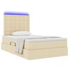vidaXL Letto con contenitore e LED Crema 120 x 200 cm Poliestere