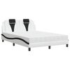 vidaXL Letto Viana con Materasso Bianco e Nero 140x190 cm in Similpelle