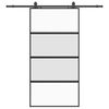 vidaXL Porta Scorrevole Ferramenta Nera 102,5x205 cm Vetro Temperato