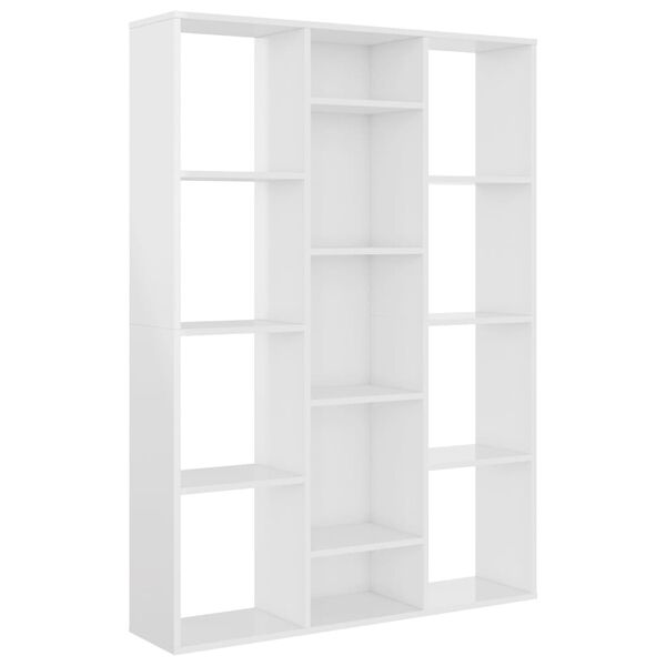 vidaXL Libreria/Divisorio Bianco Lucido 100x24x140 cm in Multistrato