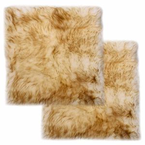 vidaXL Cuscini Sedie 2pz Melange Marrone 40x40cm Vera Pelle di Montone