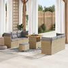 vidaXL Set Divano da Giardino 9 pcs Beige e Grigio Chiaro polyrattan