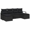 vidaXL Set di divani 6 pz Nero polyrattan