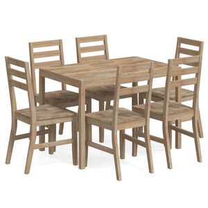 vidaXL Set da Pranzo 7 pz in Legno Massello di Acacia