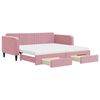 vidaXL Divano Letto Estraibile con Cassetti Rosa 100x200 cm Velluto