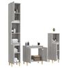 vidaXL Set Mobili da Bagno 3 pz Grigio Sonoma in Legno Multistrato