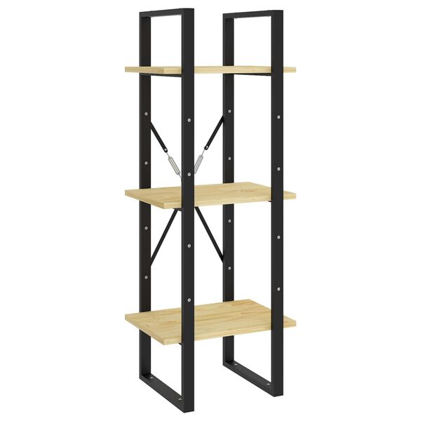 vidaXL Libreria a 3 Ripiani 40x30x105 cm in Legno Massello di Pino