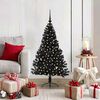 vidaXL Albero di Natale artificiale con luci integrate Nero 120 cm PVC
