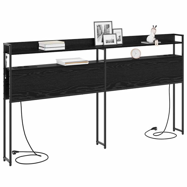 vidaXL Testata contenitore Rovere nero 180 cm Legno multistrato