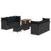 vidaXL Set Divano da Giardino 9 pz Nero polyrattan