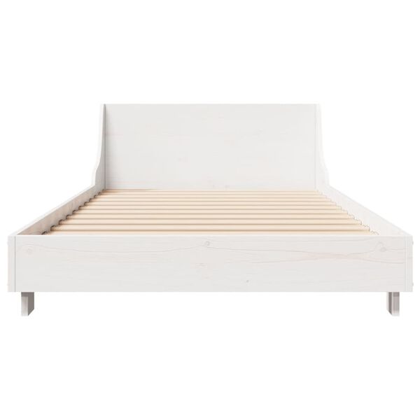 vidaXL Letto senza Materasso Bianco 90x190 cm in Legno Massello Pino
