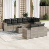 vidaXL Set Divano da Giardino 9pz con Cuscini Grigio Chiaro Polyrattan