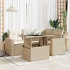 vidaXL Set Divano da Giardino 5 pz con Cuscini Beige in Polyrattan