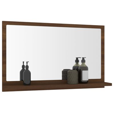 vidaXL Specchio da Bagno Rovere Marrone 60x10,5x37cm Legno Multistrato