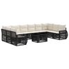 vidaXL Set Divano da Giardino 11 pz Nero e Bianco Crema polyrattan