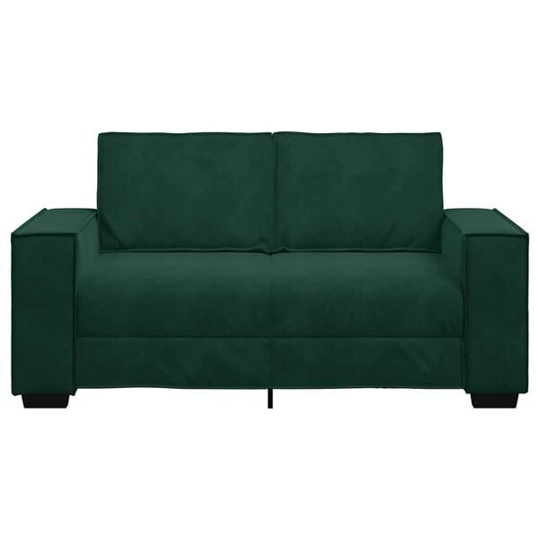 vidaXL Divano a 2 Posti Verde Scuro 160x78x84 cm in Velluto