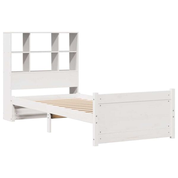 vidaXL Letto Libreria senza Materasso Bianca 90x200 cm Legno di Pino