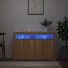 vidaXL Credenza con Luci LED Rovere Sonoma 115,5x30x75 cm