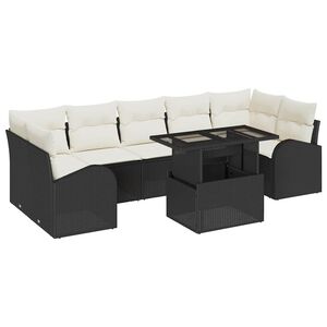 vidaXL Set Divano da Giardino 8 pcs Nero Rattan in Polipropilene