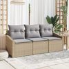 vidaXL Set Divano da Giardino 3 pcs Beige e Grigio Chiaro polyrattan