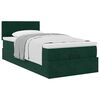 vidaXL Pouf Letto con Materasso Verde Scuro 120x190 cm Velluto