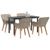 vidaXL Set da Pranzo per Giardino 5 pcs Grigio chiaro polyrattan