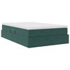 vidaXL Letto con contenitore e materasso Verde Scuro 120 x 200 cm