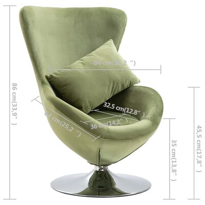 vidaXL Poltrona uovo Nero Velluto, Sedia Lounge Moderna, Seating Elegante, Velluto, Uovo Confortevole, Girevole per Relaxare a Casa