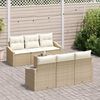 vidaXL Set di divani con cuscino 7 pcs Beige e Crema polyrattan