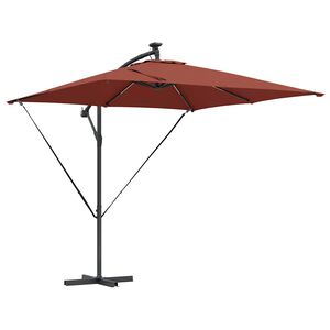 vidaXL Ombrellone Terracotta 249 x 249 x 250 cm Poliestere e Alluminio