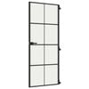 vidaXL Porta Interni Sottile Nera 83x201,5cm Vetro Temperato Alluminio