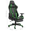 vidaXL Sedia da Gaming Girevole con Poggiapiedi Verde in PVC