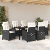 vidaXL Set da Pranzo per Giardino con cuscino 7 pcs Nero polyrattan