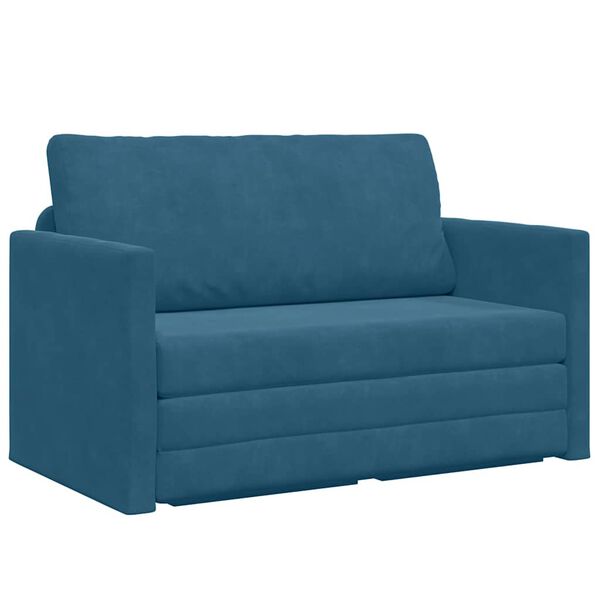 vidaXL Divano letto Blu 124 x 204 x 61 cm Velluto