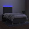 vidaXL Letto a Molle Materasso e LED Grigio Scuro 120x200cm in Tessuto