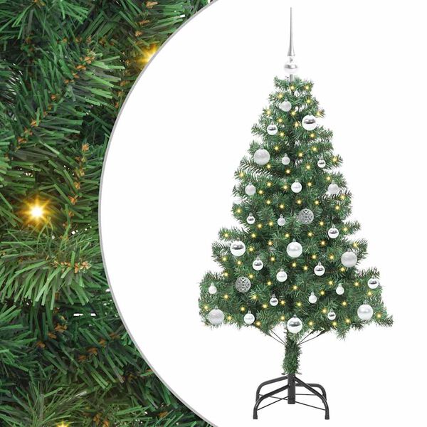 vidaXL Albero di Natale con 150 LED con supporto Verde 150 cm PVC
