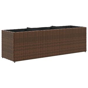 vidaXL Fioriera da Giardino con 3 Vasi Marrone 105x30x32 cm Polyrattan