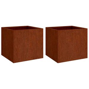 vidaXL Fioriere 2 pz 42x40x39 cm Acciaio Corten