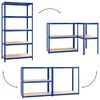 vidaXL Scaffali a 5 Ripiani 3 pz Blu in Acciaio e Legno Multistrato