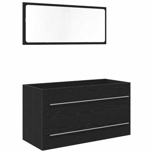 vidaXL Mobile Lavabo Rovere Nero 90 x 45 x 1.5 cm Legno multistrato