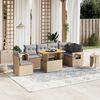 vidaXL Set Divani da Giardino 7 pz con Cuscini Beige in Polyrattan